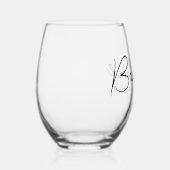 Gepersonaliseerde naam Elegant Script bruidsmeisje Wijnglas Zonder Voet (Rechts)