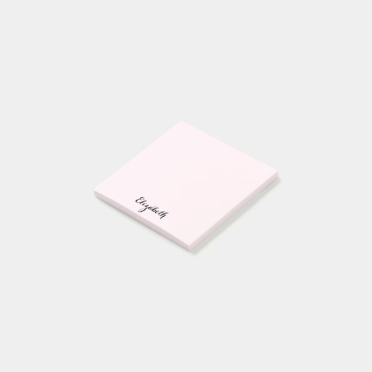 Gepersonaliseerde naam Elegant Script Pink Home Ka Post-it® Notes (Schuin)