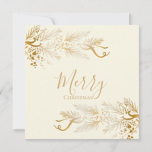 Gepersonaliseerde naam Elegant Unique Merry Christ Feestdagenkaart (Voorkant)