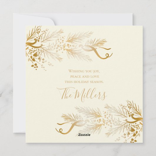 Gepersonaliseerde naam Elegant Unique Merry Christ Feestdagenkaart (Achterkant)