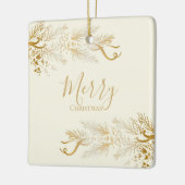 Gepersonaliseerde naam Elegant Unique Merry Christ Keramisch Ornament (Links)