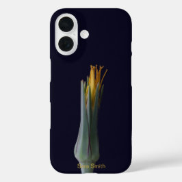Gepersonaliseerde Naam Elegante Bloemen Moderne Wi iPhone 16 Hoesje