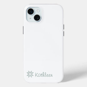 Gepersonaliseerde naam Elegante Spaanse groene poi iPhone 15 Mini Hoesje