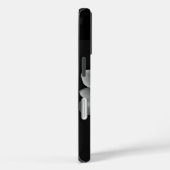 Gepersonaliseerde naam Elegante zwart-witte bloem Case-Mate iPhone Case (Achterkant / Rechts)