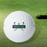 Gepersonaliseerde naam Emerald Green Clubs Golfballen<br><div class="desc">Pas de naam aan om een geweldig golfcadeau en keepasje te creëer. Ontworpen door: Thisnotme©</div>