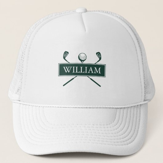 Gepersonaliseerde naam Emerald Green Golf Ball en  Trucker Pet (Voorkant)