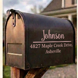 Gepersonaliseerde naam en adres mailbox sticker