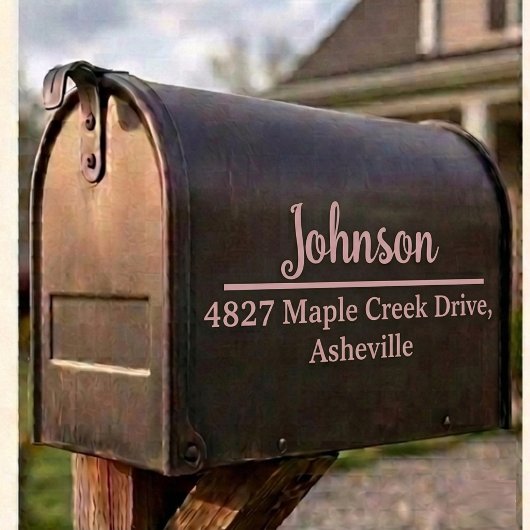 Gepersonaliseerde naam en adres mailbox sticker