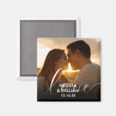 Gepersonaliseerde naam en datum foto magneet (Voorkant / Achterkant)