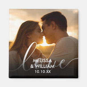 Gepersonaliseerde naam en datumfoto magneet