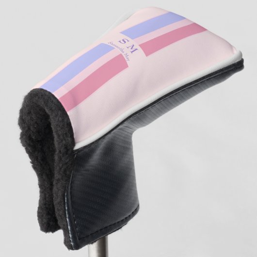 Gepersonaliseerde naam en initiaal golfheadcover (3/4 voorkant)