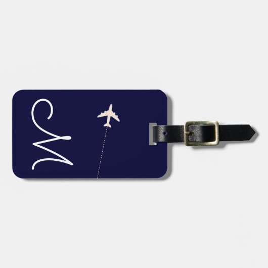 Gepersonaliseerde naam en initiaal van het vliegtu bagagelabel (Voorkant horizontaal)