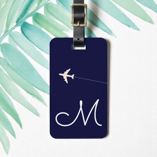Gepersonaliseerde naam en initiaal van het vliegtu bagagelabel