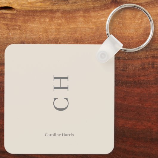 Gepersonaliseerde naam en Initialen Chic Design Sa Sleutelhanger (Achterkant)