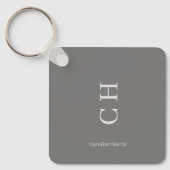 Gepersonaliseerde naam en Initialen Elegant Design Sleutelhanger (Voorkant)