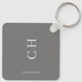 Gepersonaliseerde naam en Initialen Elegant Design Sleutelhanger (Achterkant)