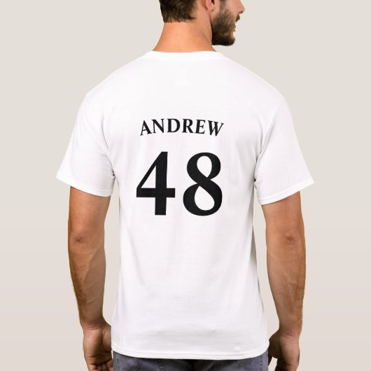Gepersonaliseerde naam en Jersey nummer T-shirt (Achterkant)