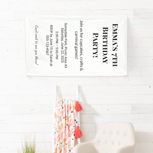 Gepersonaliseerde naam en leeftijd | Kleurrijke Ki Spandoek (Insitu)