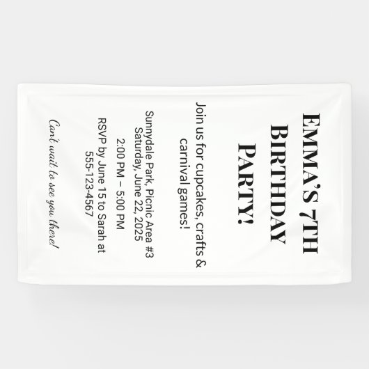 Gepersonaliseerde naam en leeftijd | Kleurrijke Ki Spandoek (Horizontaal)