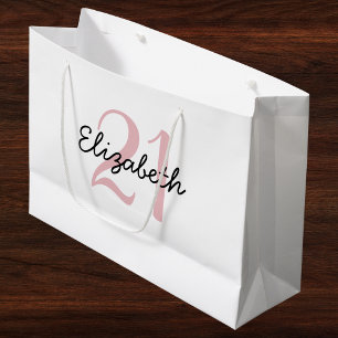 Gepersonaliseerde naam en leeftijd Verjaardag Groot Cadeauzakje