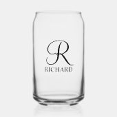 Gepersonaliseerde naam en monogram blikvorm glas (Voorkant)