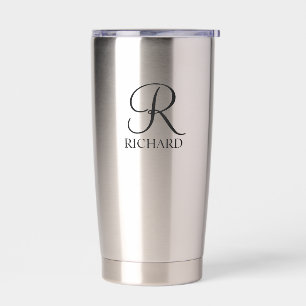 Gepersonaliseerde naam en monogram geïsoleerde drinkbeker