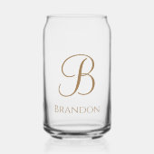 Gepersonaliseerde naam en monogram in goud blikvorm glas (Voorkant)