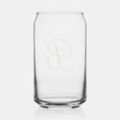 Gepersonaliseerde naam en monogram in goud blikvorm glas (Achterkant)