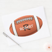 Gepersonaliseerde naam en Monogram Sjabloon Rugby  Ovale Sticker (Envelop)