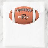 Gepersonaliseerde naam en Monogram Sjabloon Rugby  Ovale Sticker (Tas)