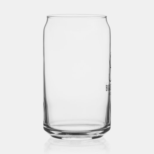 Gepersonaliseerde naam en monogram van het bruidsm blikvorm glas (Rechts)