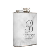 Gepersonaliseerde naam en monogram van het bruidsm heupfles (Rechts)