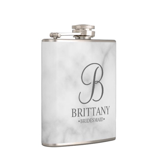 Gepersonaliseerde naam en monogram van het bruidsm heupfles (Rechts)