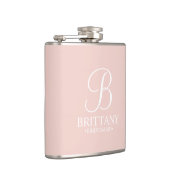 Gepersonaliseerde naam en monogram van het bruidsm heupfles (Rechts)