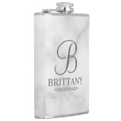 Gepersonaliseerde naam en monogram van het bruidsm heupfles (Rechts)