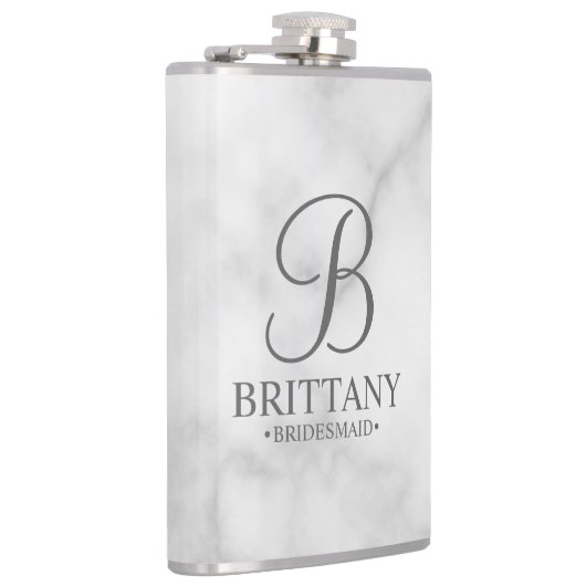 Gepersonaliseerde naam en monogram van het bruidsm heupfles (Rechts)