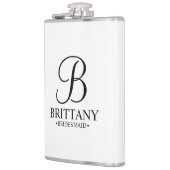 Gepersonaliseerde naam en monogram van het bruidsm heupfles (Links)