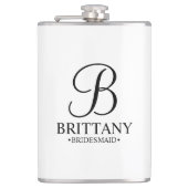 Gepersonaliseerde naam en monogram van het bruidsm heupfles (Voorkant)