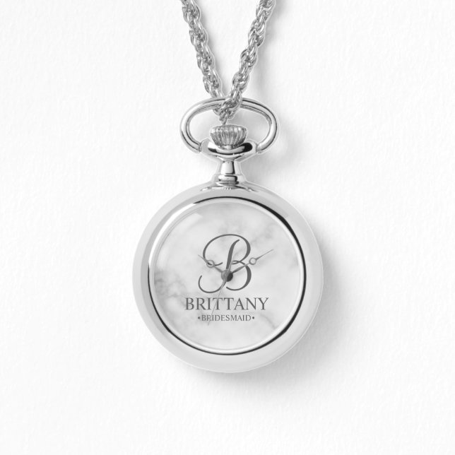Gepersonaliseerde naam en monogram van het bruidsm horloge (Voorkant)