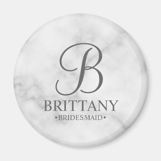 Gepersonaliseerde naam en monogram van het bruidsm magneet (Voorkant)