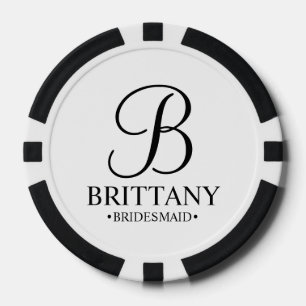 Gepersonaliseerde naam en monogram van het bruidsm poker chips