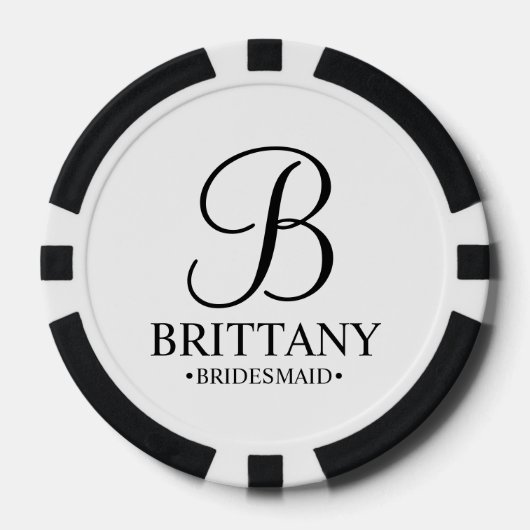 Gepersonaliseerde naam en monogram van het bruidsm poker chips (Voorkant)
