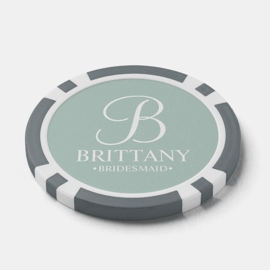 Gepersonaliseerde naam en monogram van het bruidsm poker chips (Enkel)