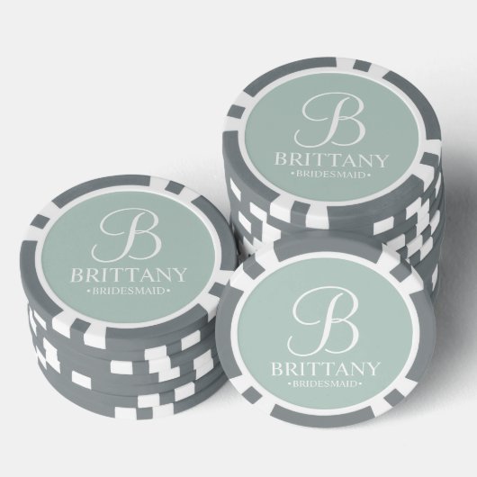 Gepersonaliseerde naam en monogram van het bruidsm poker chips (Opstapeling)