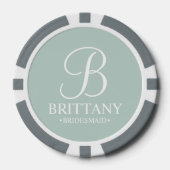 Gepersonaliseerde naam en monogram van het bruidsm poker chips (Voorkant)