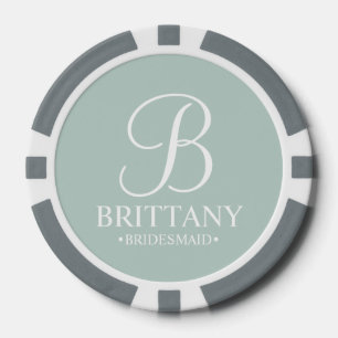 Gepersonaliseerde naam en monogram van het bruidsm poker chips