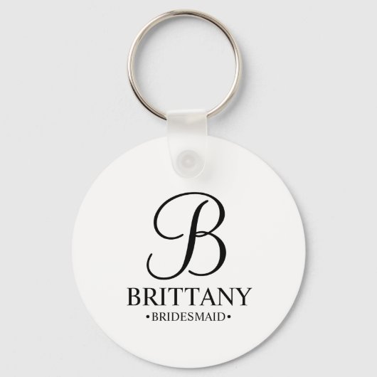 Gepersonaliseerde naam en monogram van het bruidsm sleutelhanger (Voorkant)