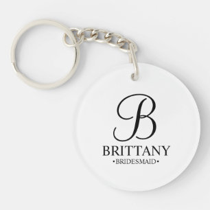 Gepersonaliseerde naam en monogram van het bruidsm sleutelhanger