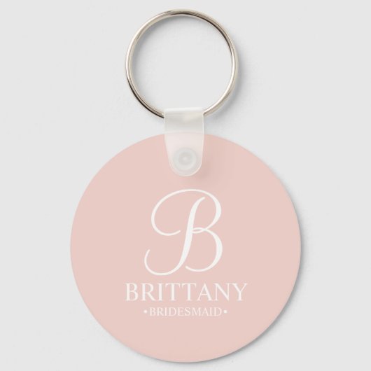 Gepersonaliseerde naam en monogram van het bruidsm sleutelhanger (Voorkant)