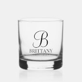 Gepersonaliseerde naam en monogram van het bruidsm whisky glas (Voorkant)